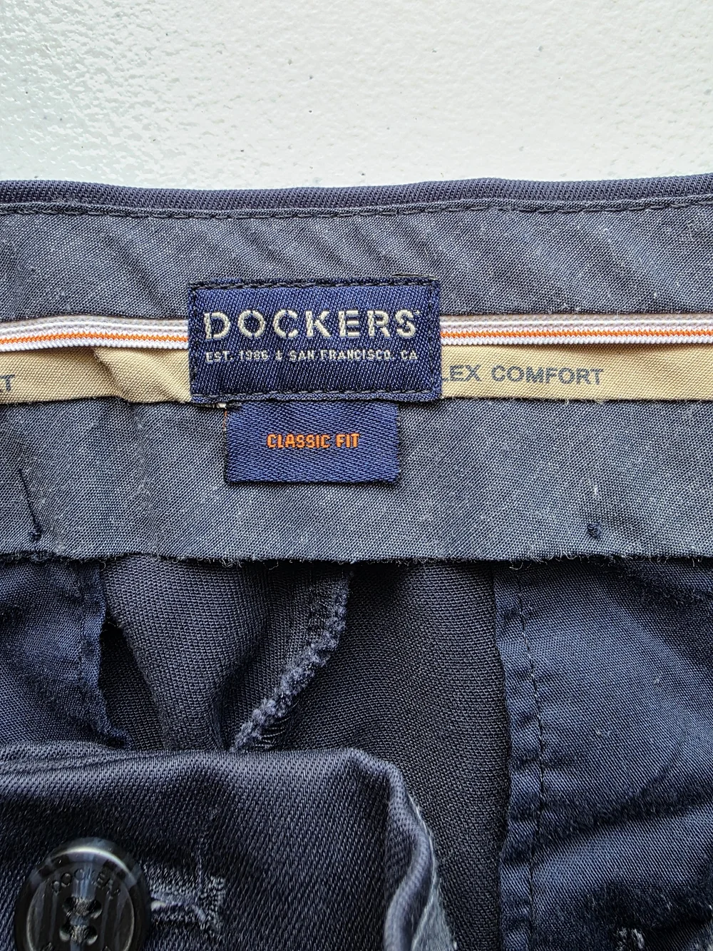 Dockers Men's Navy Pleated Chinos